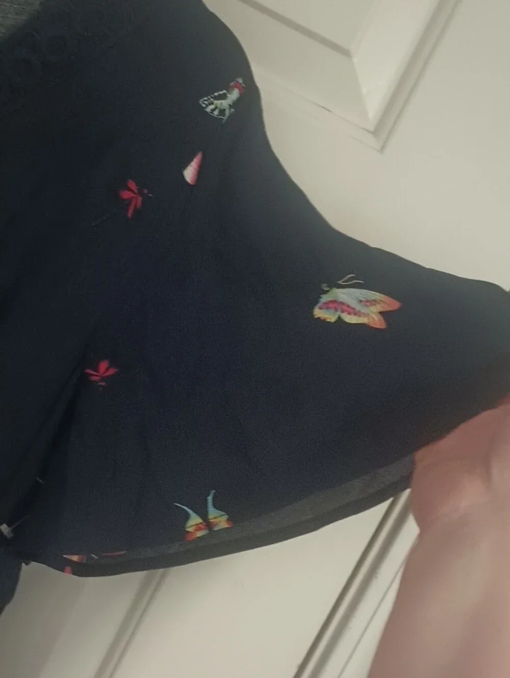 BloomChic Black Maxi Dress with Butterfly and Floral Border - Picture 4 of 10